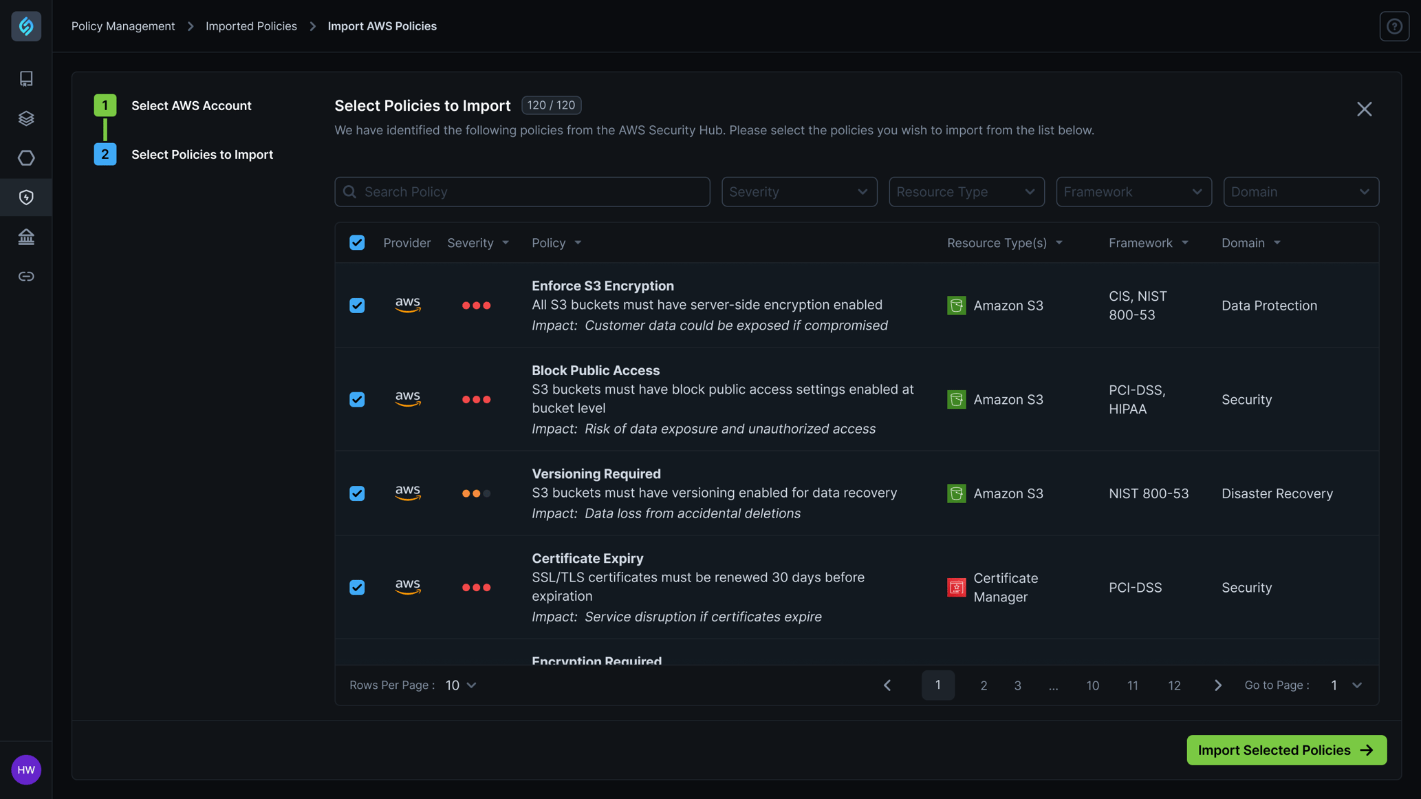 1. Bring custom resource policies from various sources
